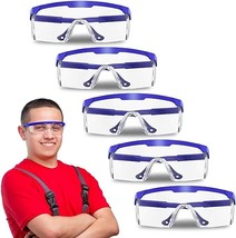 Deluxe Clear Anti-Fog/Anti-Scratch Safety Glasses - Blue - 5-PACK - $9.99