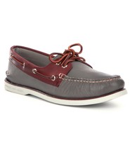 Men's Sperry Top-Sider GOLD CUP A/O 2-Eye Boat Shoe, STS11544 Size 8 Grey/Bu - $139.95