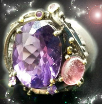 Haunted Ornate Ring Violet Star Divine Connections Secret Ooak Extreme Magick - $9,117.77