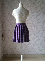 PURPLE PLAID SKIRT Women School Girl Pleated Skirt Mini Plaid Skirt New US0-US16 image 6