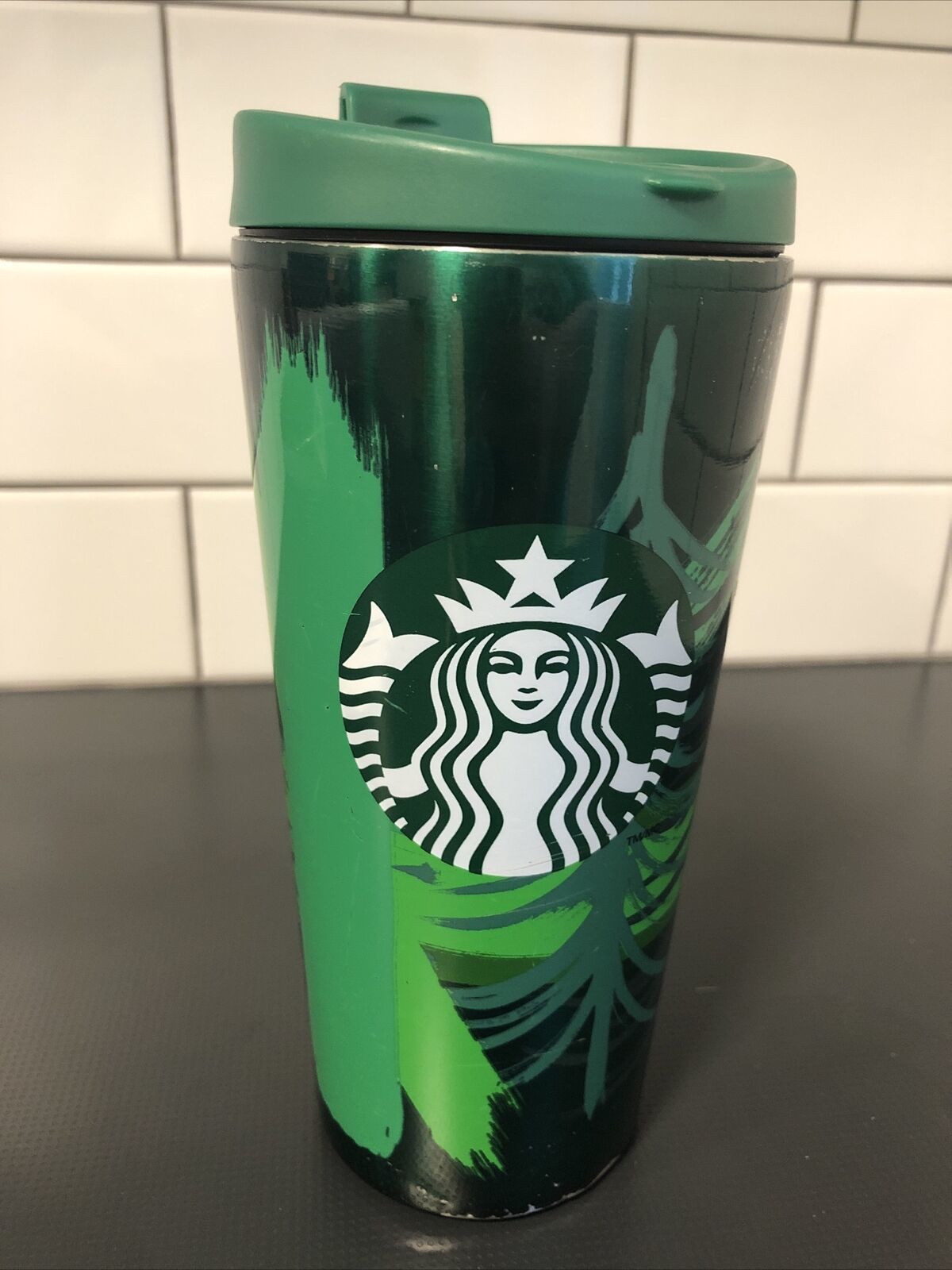 Starbucks 2022 Ombre Purple & Green Gradient Recycled Glass Cold