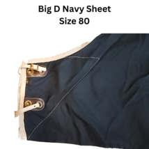 Big D Horse Sheet Navy White or Cream Trim size 80 with Matching Hood USED image 3