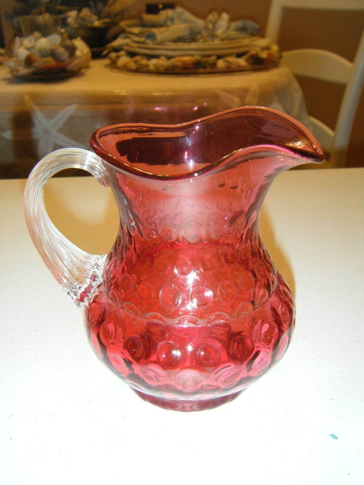 Sold at Auction: Vintage Clear Small Glass Pitcher