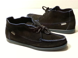 Sebago Docksides Boat Shoes Men Size 8.5 Ankle Tall Black Leather - $48.45