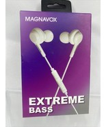 MAGNAVOX White MHP4857-Wh In-Ear Silicon Earbuds Extreme Bass Mic Answer... - $5.87