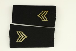 Vintage Military Insignia Shoulder Mark Large Sergeant Set Gold Thread - $12.32
