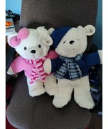 2 New Kmart 2019 Holiday Christmas Bears Bear Pink and Blue Rare Limited - $64.44
