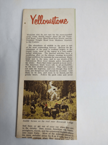 Vintage Advertising Road Map Gas Station Conoco Ad Yellowstone 1968 HM ...