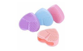 Heart Shaped Makeup Brush Cleaner Finger Glove Silicone, 2 or 4 packs