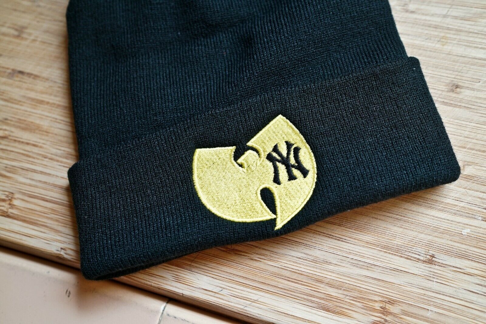 New York Yankees, Wu Tang Logo, 90s, Hip Hop, NYC Embroidered Beanie Hat