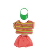 Vintage 1989 Barbie Beach Blast Fashions Orange Green Stripe Top Skirt 7... - $9.99