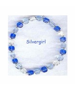 Sapphire Light Blue AB Czech Cube Bead Bracelet Bunch - $8.99
