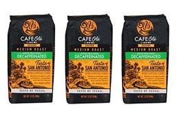 Cafe Ole Taste of Texas San Antonio Ground DECAF Coffee 12 oz. (Pack of 3) - $37.59