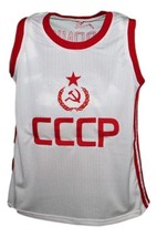 Arvydas Sabonis CCCP Russia Custom Basketball Jersey New Sewn White Any Size image 1