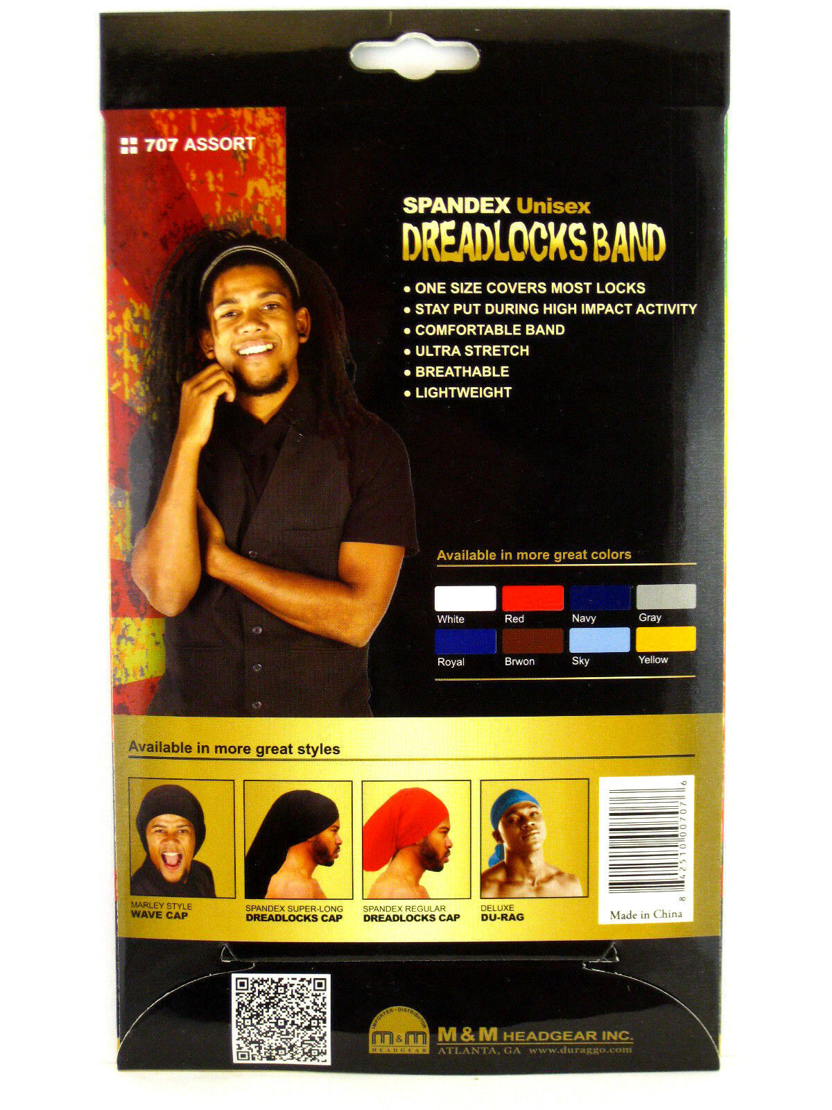 KING.J UNISEX SPANDEX DREADLOCKS BAND (707 & 708)