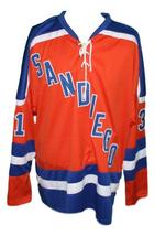 Any Name Number San Diego Mariners Retro Hockey Jersey Orange Wakely Any Size image 4