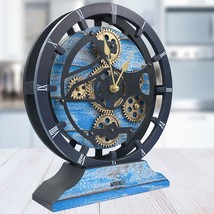 Desk Clock 10 Inches With Real Moving Gear Convertible Into Wall