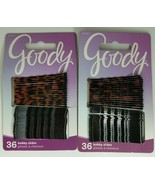 Goody Hair Bobby Pins/Slides 36 ct Lot of 2 #07087 Black &amp; Tortoise Brown - $9.99