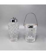 1960s Gorgeous Cut Crystal Cocktail Shaker with Ice Bucket Made in Italy - $430.00