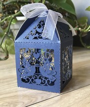 100pcs Pearl Navy Blue Wedding Favor Box,Laser Cut Treat Gift Packaging Boxes - $34.00