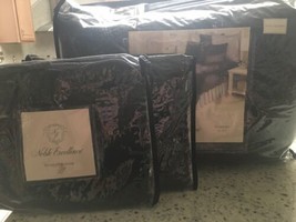 NOBLE EXCELLENCE &quot;SEBASTIEN&quot; 3pc F/QUEEN  QUILTED QUILT 2 S//SHAMS BLACK... - $145.01