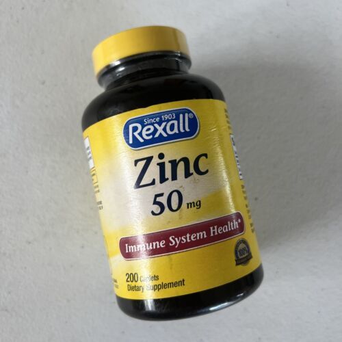 Rexall Zinc 50mg 200 Tablets Immune System Support Exp 2/2025