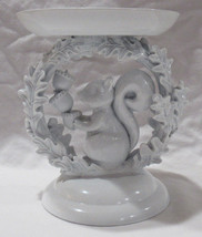Bath & Body Works Large Candle Holder 3-Wick Squirrel & Leaves Ring Pedestal - $83.17