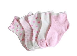 Five Pairs Summer Thin Cotton Comfortable Pink Baby Socks