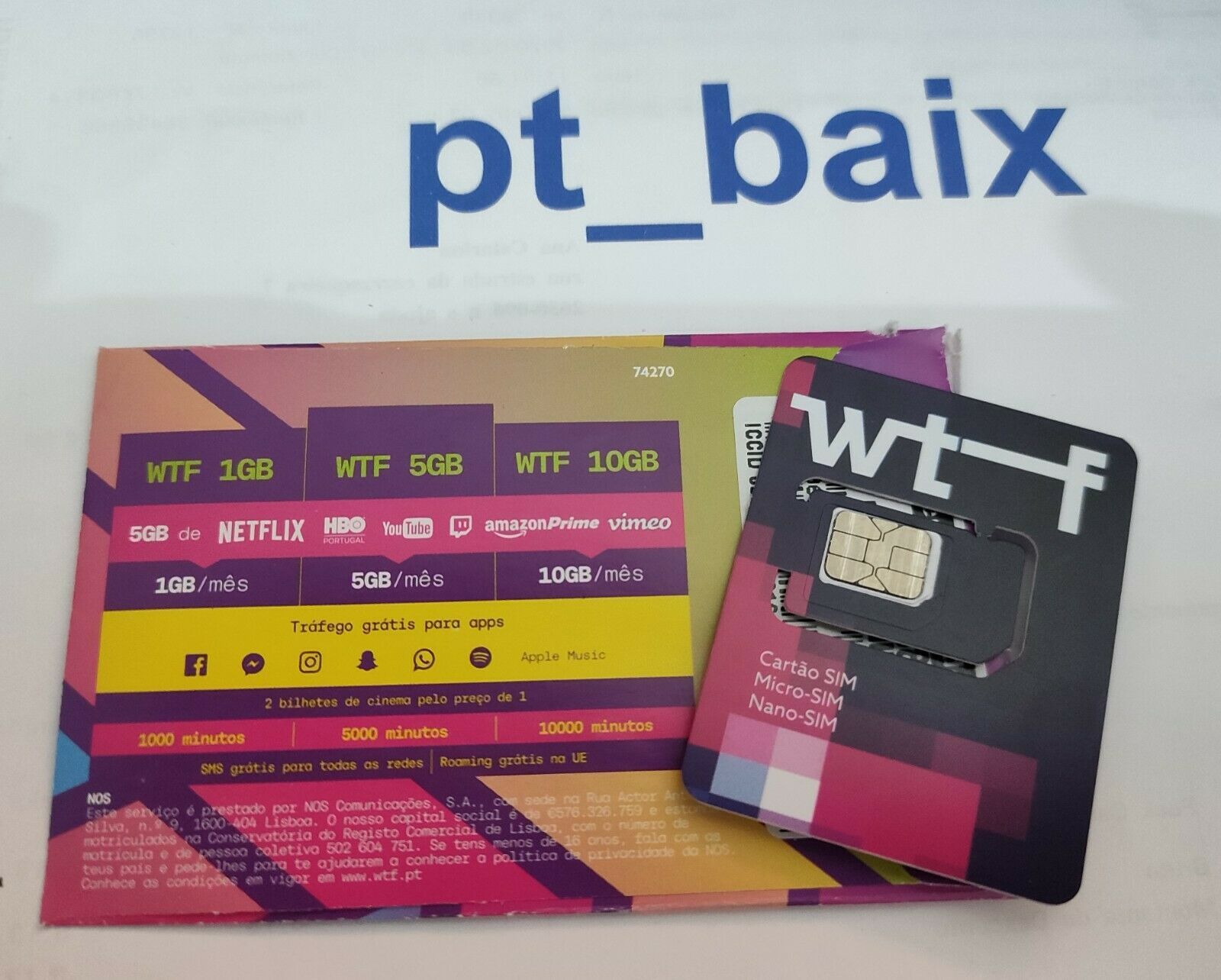 NOS Sim Card Portugal WTF Unlimited Social Media, Minutes, Data Free EU Roaming