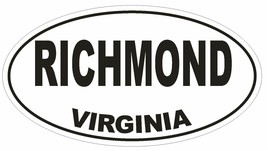 Richmond Virginia Oval Bumper Sticker or Helmet Sticker D1691 Euro Oval - $1.39