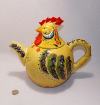 TABLETOPS UNLIMITED FONTANA HAND PAINTED ROOSTER LARGE TEAPOT DARIO FARR... - $59.95