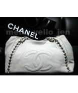 Chanel 06A White Calfskin Modern Chain E/W Tote Bag Silver Hardware - $2,199.00