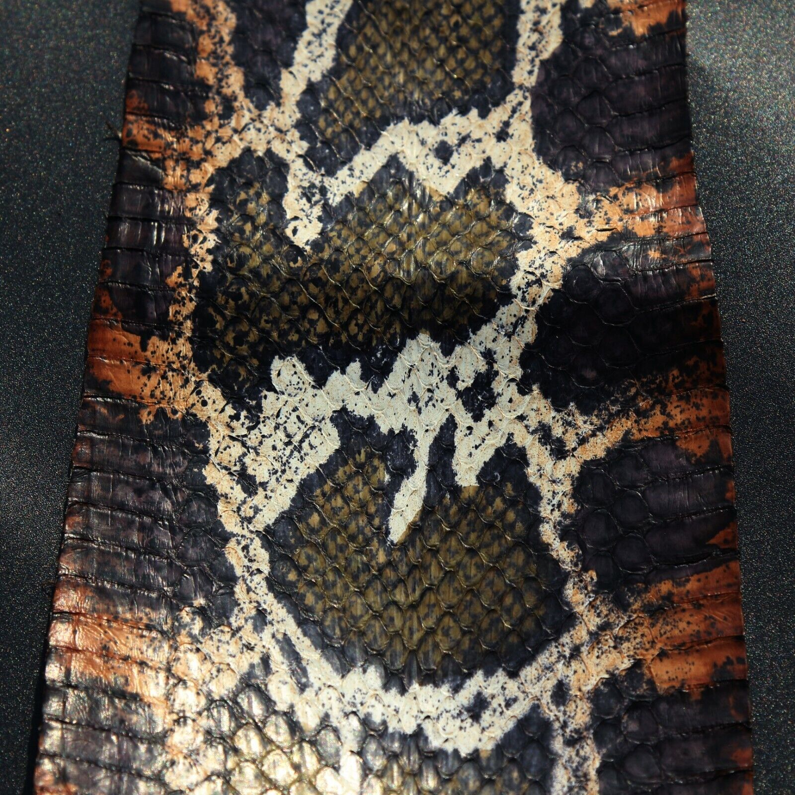 Burmese Python Print Genuine Cobra SNAKESKIN SNAKE SKIN Leather Hide Pelt Olive Leather Hides
