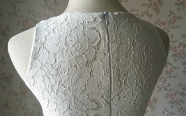 White Sleeveless Lace Tank Tops Bridesmaid Lace Top Crop Top Plus Size Lace Top image 10