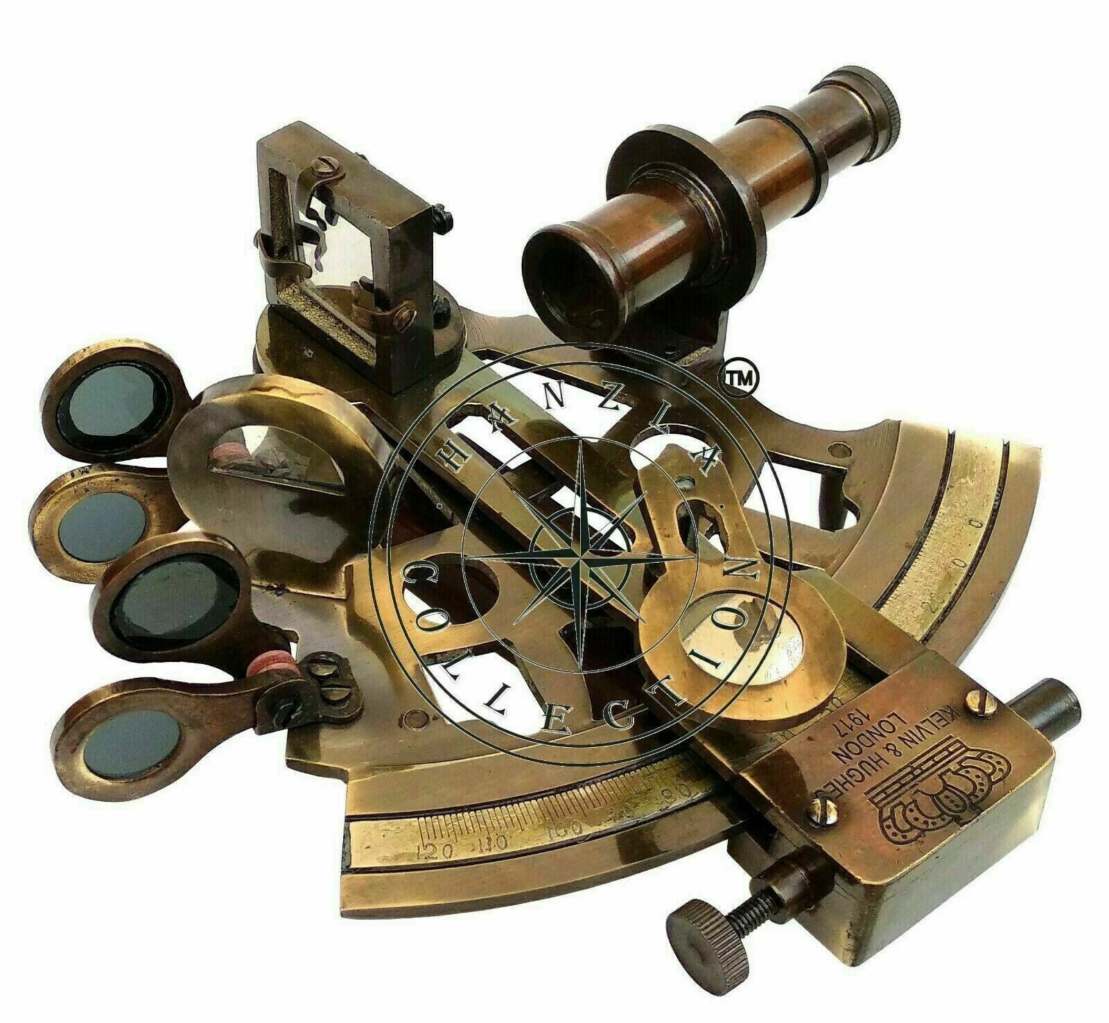 Antique Brass Working Marine Sextant Collectible Vintage Nautical Ship Astrolabe Sextants