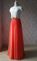 Women Chiffon Maxi Skirt High Waisted Chiffon Party Skirt Custom Plus Size image 8