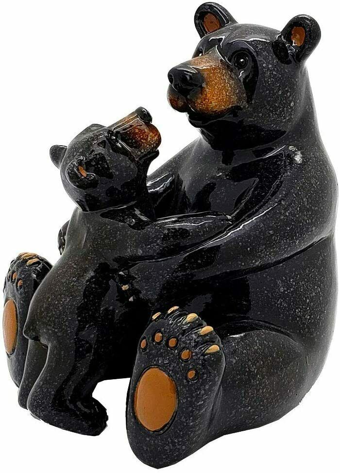 Western Rustic Black Bear Sitting With Red Cooler Tumbler Figurine Summer  Bears 