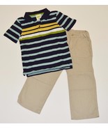 Toddler 4T GYMBOREE 2pc Dressy Outfit Lot Stripe Polo Shirt Khaki Linen ... - $15.99