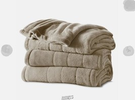 Biddeford MicroPlush Sherpa Electric Heated Blanket Twin Tan  - $75.99