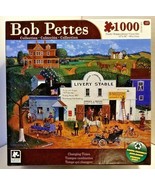 Karmin Bob Pettes 1000 Piece Puzzle CHANGING TIMES Livery Stable - $5.45