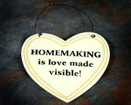 Homemaking Heart Shaped Wooden Plaque - $5.99