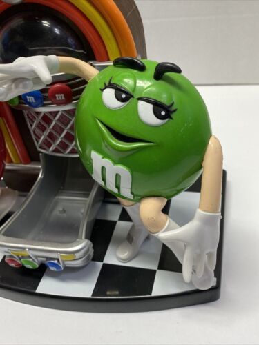 Collectible OLD M&M CANDY DISPENSER GREEN RED DANCING JUKEBOX