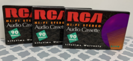 Lot of 3 - RCA Blank Audio Cassette Tapes 90 Minutes Hi-Fi Stereo NEW SEALED - $11.87