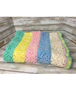 Soft Pastel Easter Handmade Baby Afghan or Lap Blanket 48&quot;L x 36&quot;W - $12.64