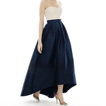 WHITE Pleated Taffeta Skirt A-line White Slit Wedding Party Guest Skirt Outfit  image 6
