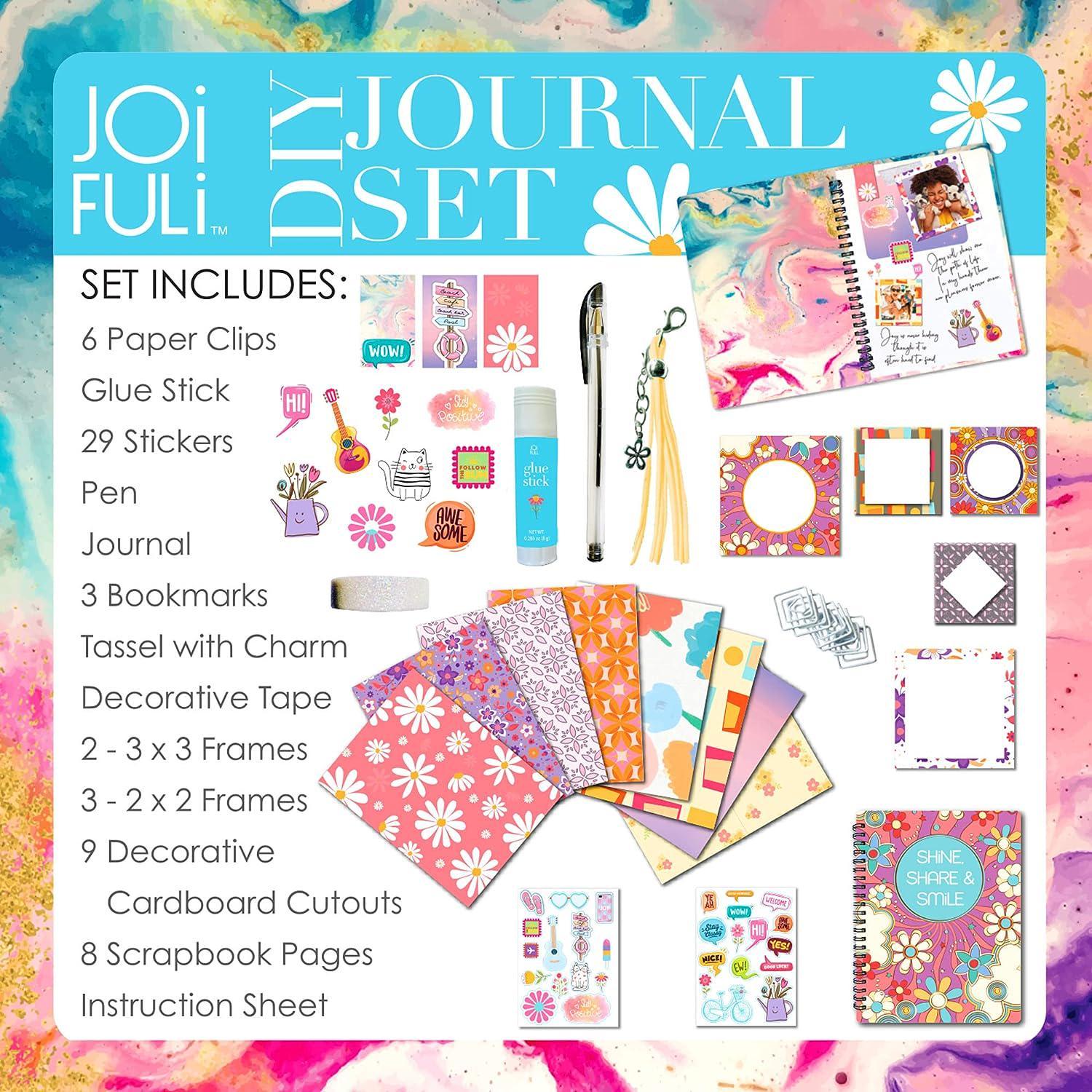 Kids Scrapbook Kit for Girls Gifts DIY Set for Girls Age of 8 9 10 11 12 13  Years Old and Up, Decorate Your Planner Scrapbook Kit with A6 Notebook,  Paper, Stickers