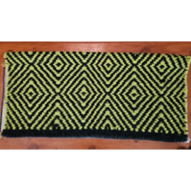 Mayatex Western Show Saddle Blanket Wool Chartreuse Black Diamond Pattern USED image 1