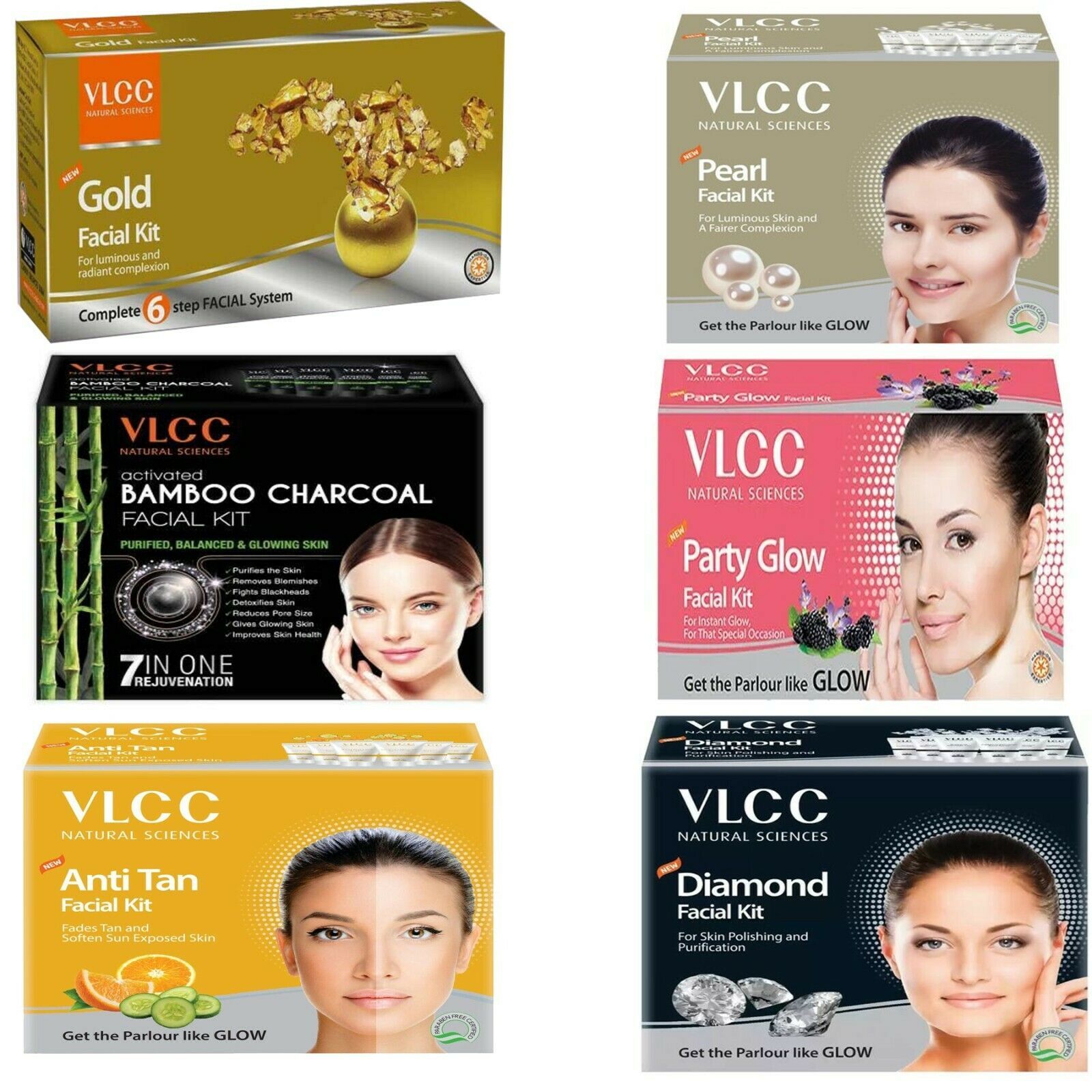 Primary image for VLCC Instant Skin Glow & Brightening Even Skin Tone Facial Kit, Each 60g Pack