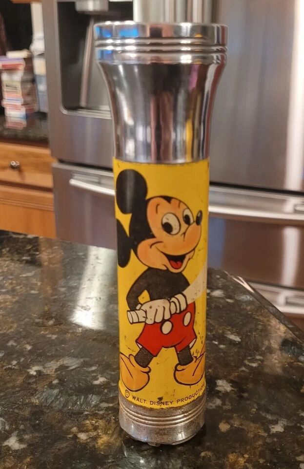 1960s Walt Disney Mickey Mouse Flashlight Vintage Metal Toy Disneyana ...