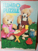 1004 Jumbo Jigsaw Puzzle Two Bears Honey Sandwiches Made in Holland 50 p... - $34.94
